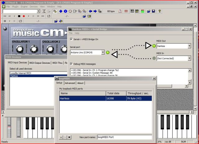 Example Setup with Hairless LoopMIDI VSTHost