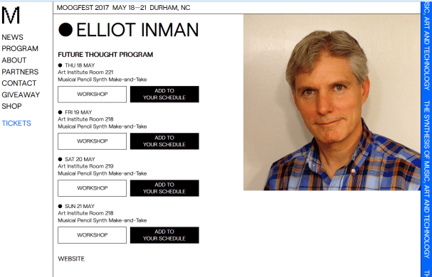Musical Pencil Moogfest Schedule